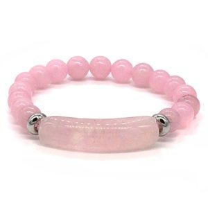 Natural Rose Quartz Bracelet. OS